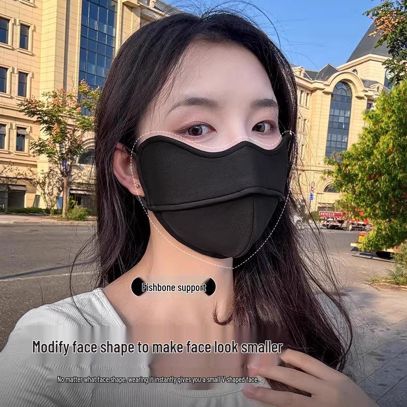 Women's Windproof & Coldproof Warm Mask - Autumn/Winter, Small Face Design, Eye Corner Protection, New Anti-UV Style.