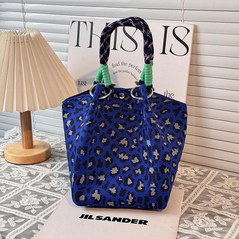 Market general knitted ring buckle bag portable work out large capacity handbag commuting small square bag storage bag