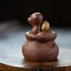 Chinese Yixing Purple Clay Tea Pet Handmade Zodiac Snake Statue Ornaments Animal Tea Figurine Crafts Home Tea Set Decors