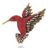 Vintage European-American Diamond Hummingbird Brooch - High-End Alloy Animal Pin