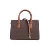 Michael Kors Sheila Logo Pendant Classic Monogram Zip Leather Tote Bag Women Tote Gold Brown 35S3G6HS2B-BROWN