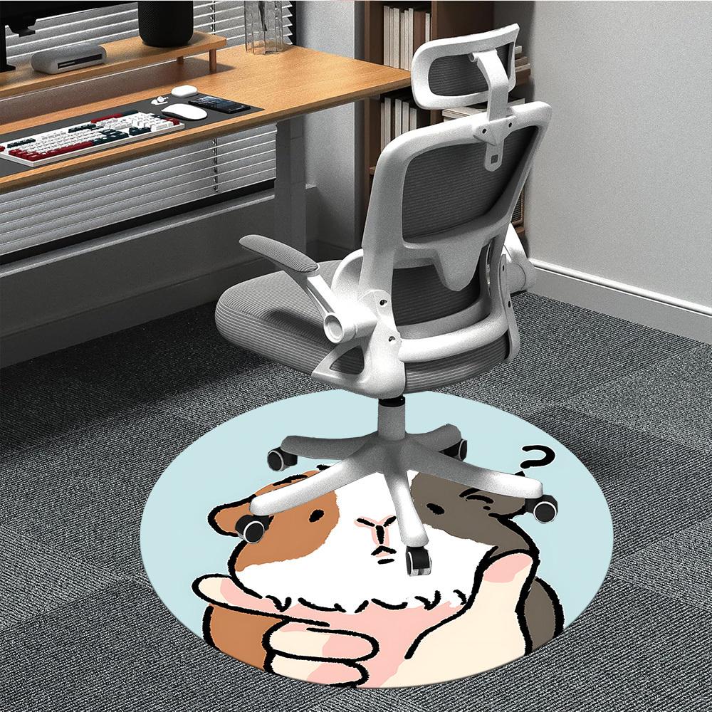 

1pc Guinea Pig Office Round Rug, Non-slip, Soft and Durable Office Rug for Interior Decoration, Perfect for Office, Beautiful Decoration yy260323023 80cm by 80cm