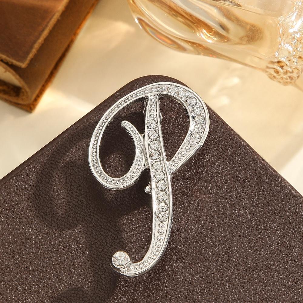 Spilla di Diamanti con 26 Lettere Inglesi Spilla Corsage in Metallo con Strass da Donna per Abbigliamento Zaino Sciarpa e Accessori Spille