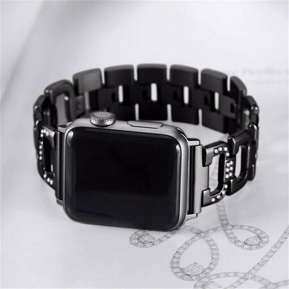 Luxury Metal Diamond Bracelet for Apple Watch Band 49 44 41 42mm for Iwatch 8 7 SE 6 5 4 3 38 45 40mm Stainless Steel Strap Smartwatch Accessories