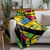 Colorful Abstract Mosaic Geometric Pattern Throw Blanket Sofa Bed Cover for Kids Teens Adults