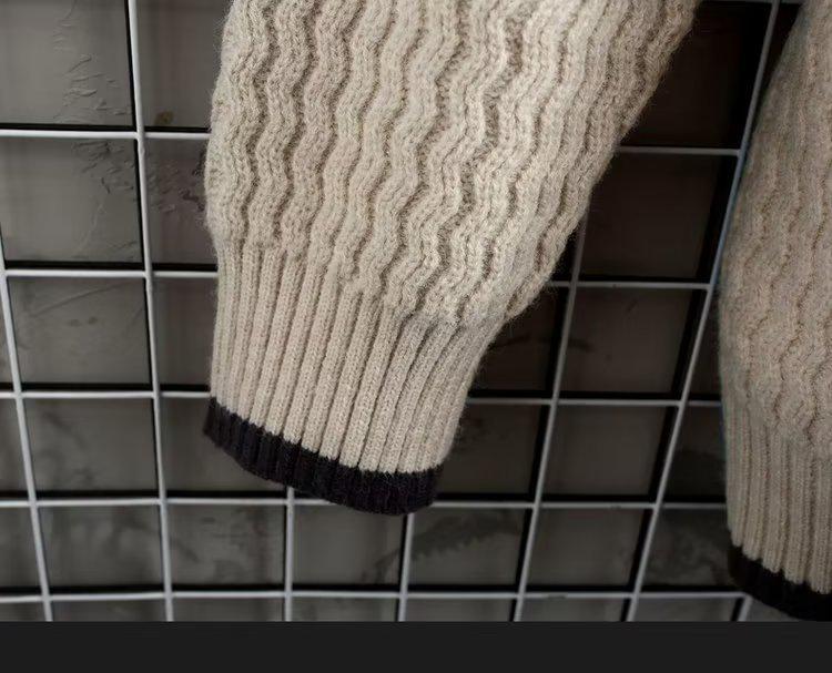 Pánský pletený svetr volného střihu v korejském stylu, jednobarevný - Hřejivý pulovr na podzim/zimu