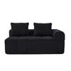Cozy Corduroy Two-Seater Sofa – No Assembly, Soft Back Cushions, Side Storage Pocket for Remote Control and Phone, Cup Holder – Neat and Aesthetic.