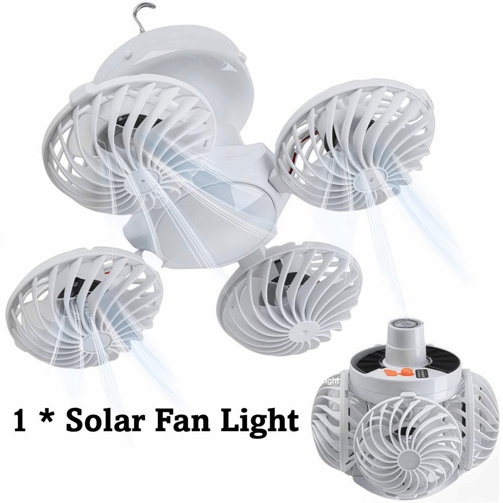 New Football Solar Fan Light Rechargeable Wall Mounted Foldable Fan Light LED Bulb Portable Camping Lamp Outdoor