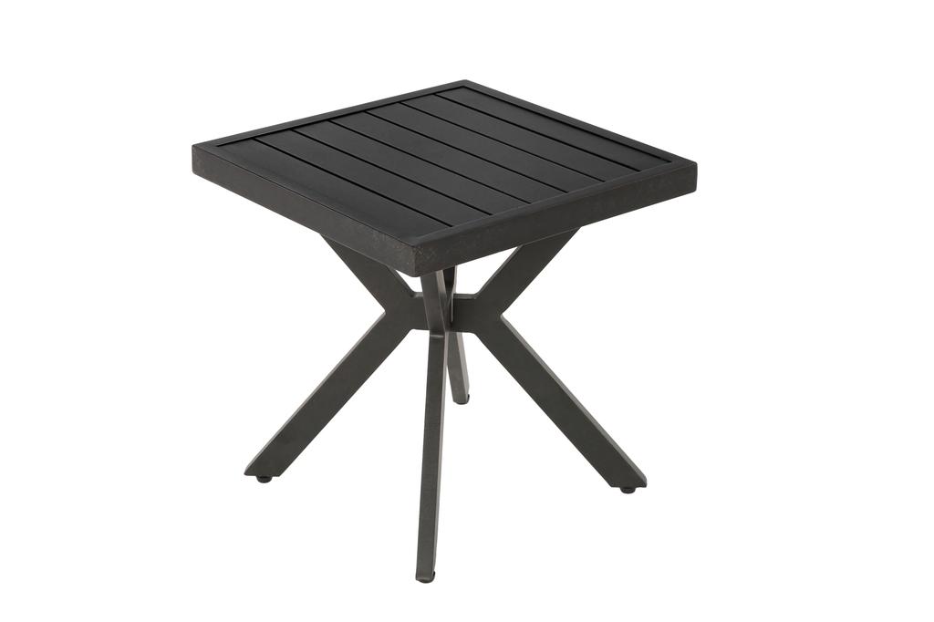 Outdoor Aluminum Square Side Table End Table for Patio, Backyard, Pool, Indoor Companion, Easy Maintenance and Weather-Resistant, Dark Brown