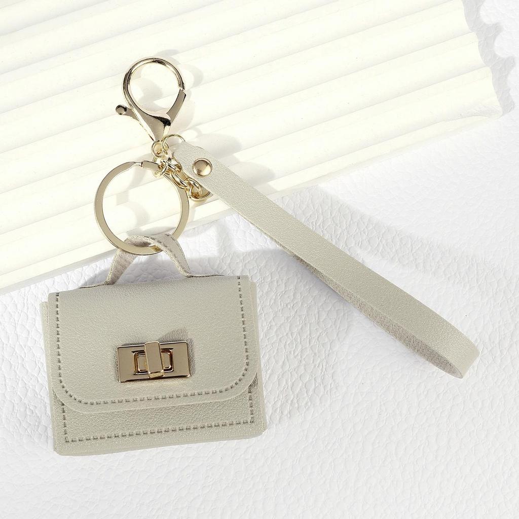 Mini PU Leather Keychain Coin Purse with Strap - Multi-use Bag Charm & Mobile Accessory