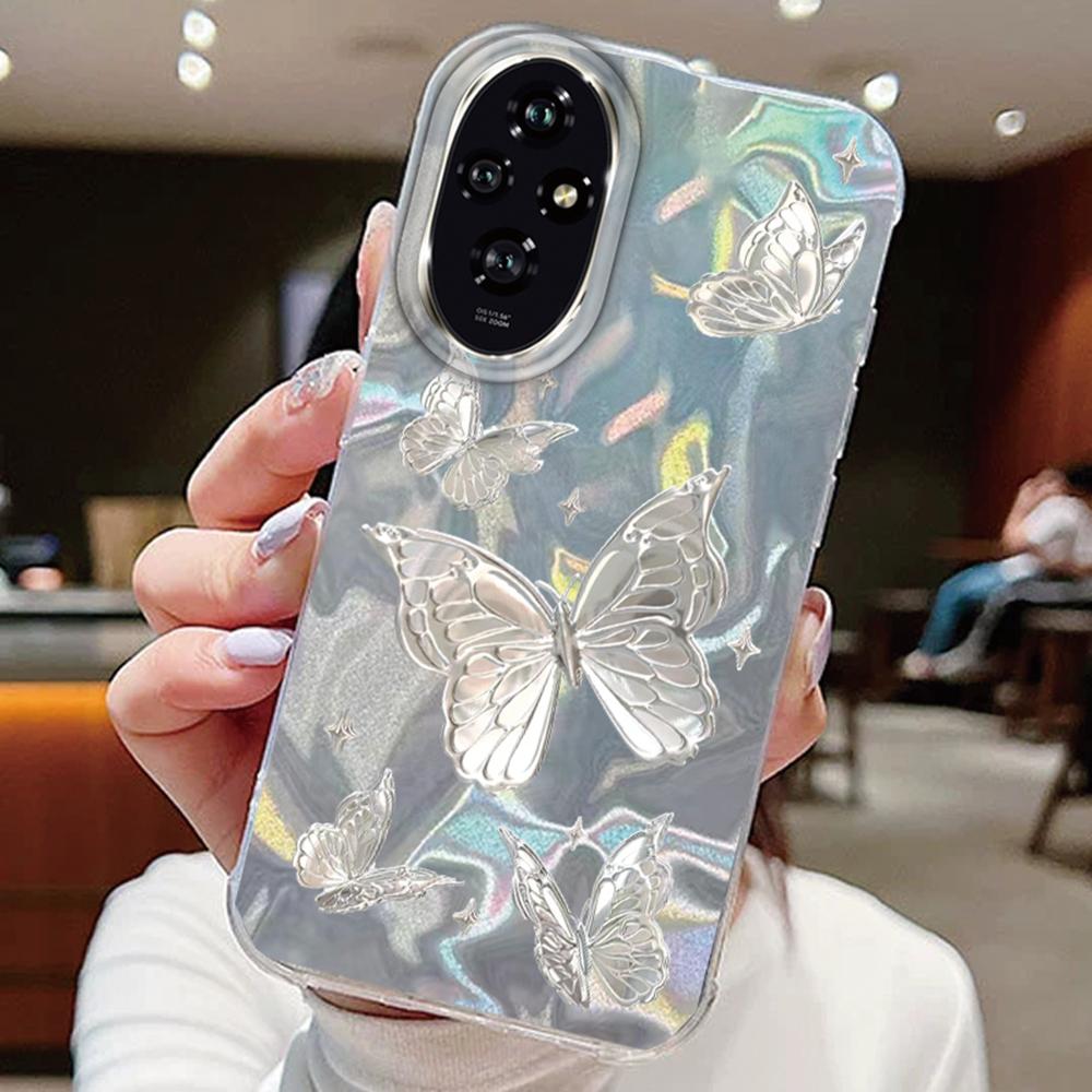 

Фиолетовая бабочка красочный градиент для Honor 400 200 Lite 200 Pro X9a X9c X8a X8b Magic 7 Lite чехол для телефона накладка силиконовый бампер Honor X8b белый