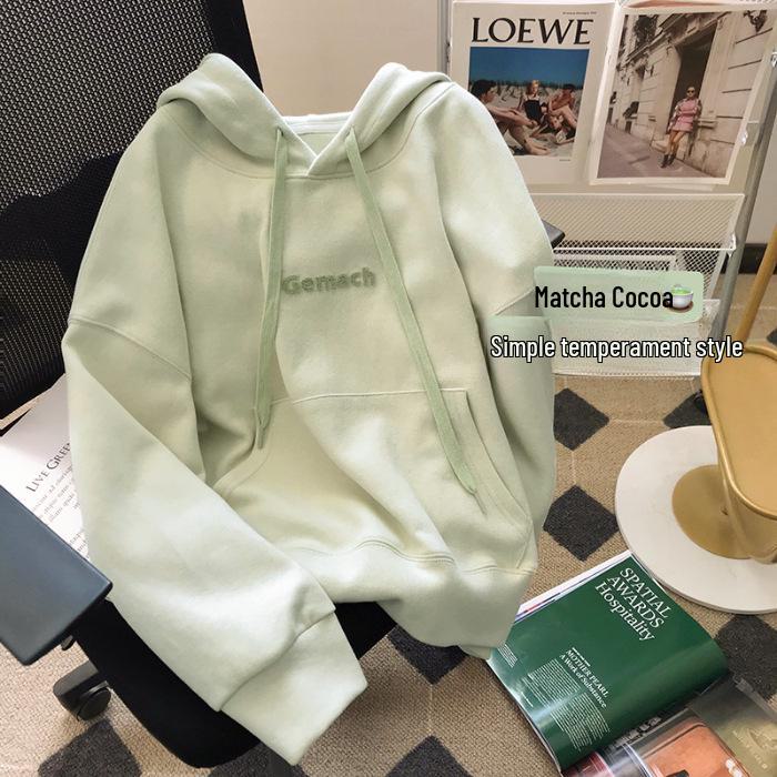 

Женская толстовка с капюшоном 202 - смесь китайского хлопка и молочного шелка M светло-зеленый