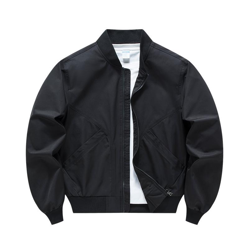 

Осенняя американская ретро бейсбольная куртка мужская куртка повседневная свободная и универсальная L чёрный