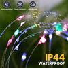 LED Solar Fireworks Lights Outdoor Decorative Multicolor Starburst Waterproof Lamps with 8 Modes for Garden Path Home Lawn