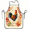 1pc Colorful Rooster Autumn Leaves Print Apron, Durable And Easy To Clean, Adjustable Waistband, Polyester Material, for Kitchen Cooking, Gardening, O