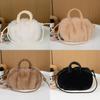 Plush Cloud Shoulder Bag With Drawstring Closure For Daily Use In Soft Fur Material
