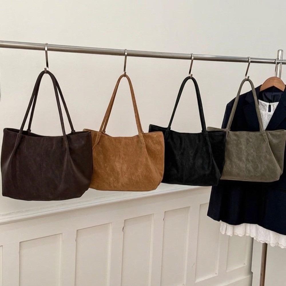 Weiche Handtasche mit großem Fassungsvermögen Leder-Shopper Unterarmtasche Vielseitige Wildleder-Umhängetasche Für den Freizeitgebrauch
