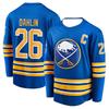 Camiseta de Hockey Buffalo Sabres - Azul con Acentos Amarillos/Blancos "Dahlin 26" Camiseta de Capitán con "C" Buffalo Bison Estampados 3D Camiseta de Manga Larga con Cuello en V