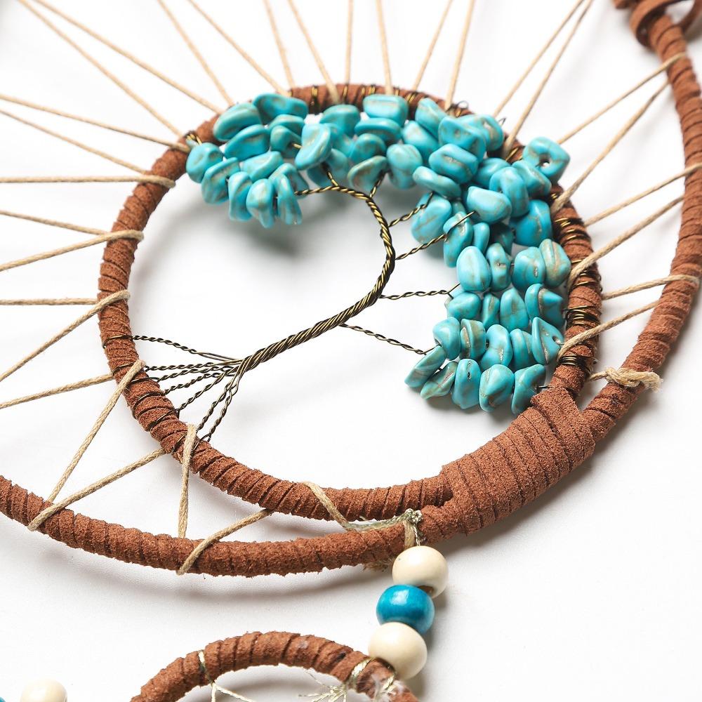 Natural Stone Wind Chimes Tree of Life Room Pendant Decor Dream Catcher  for Balcony Yard Decor