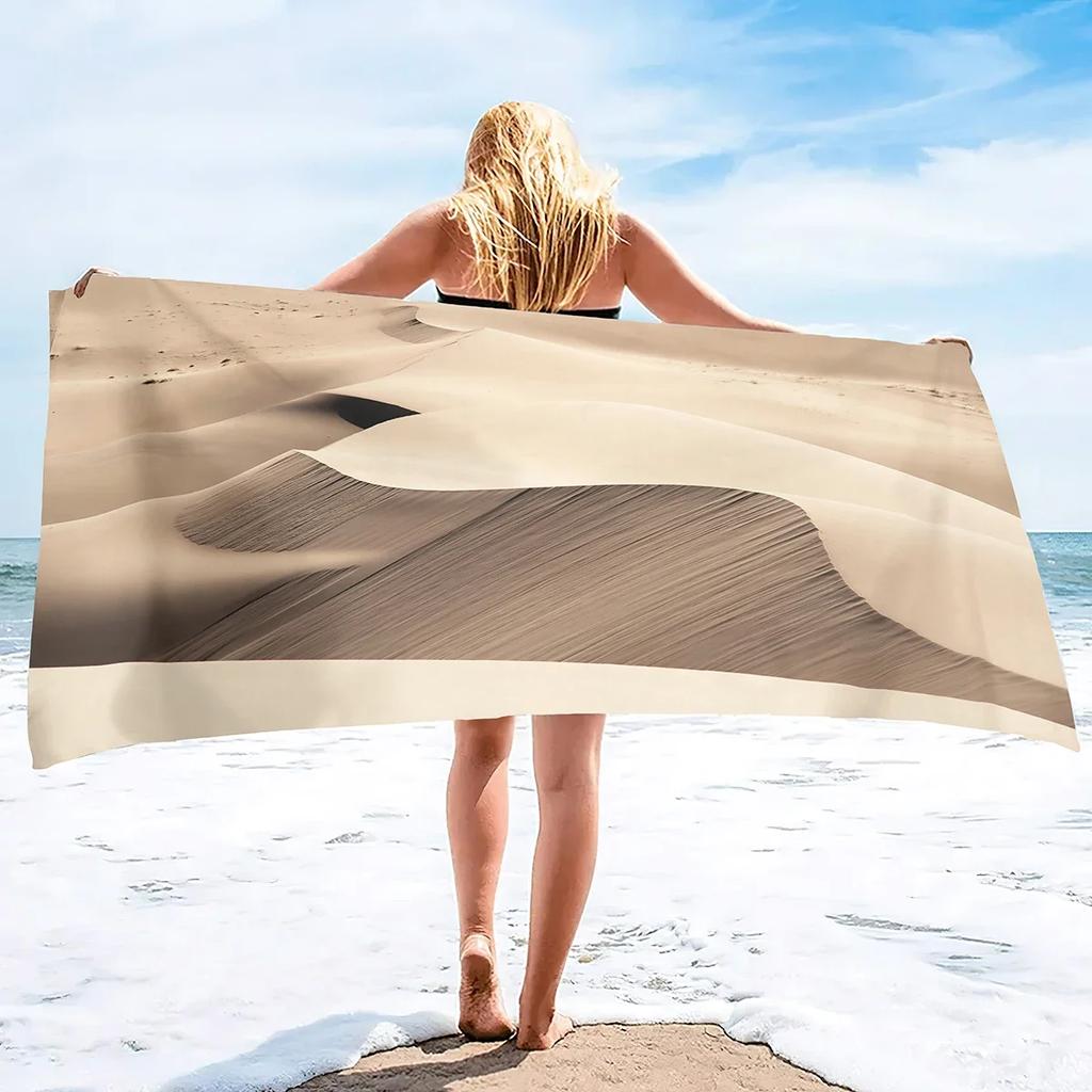 Microfiber Beach Towel,Desert Beach Towel Oversized,Super Soft Water Absorpt Bath Towels Quick Dry for Bathroom Pool Swim