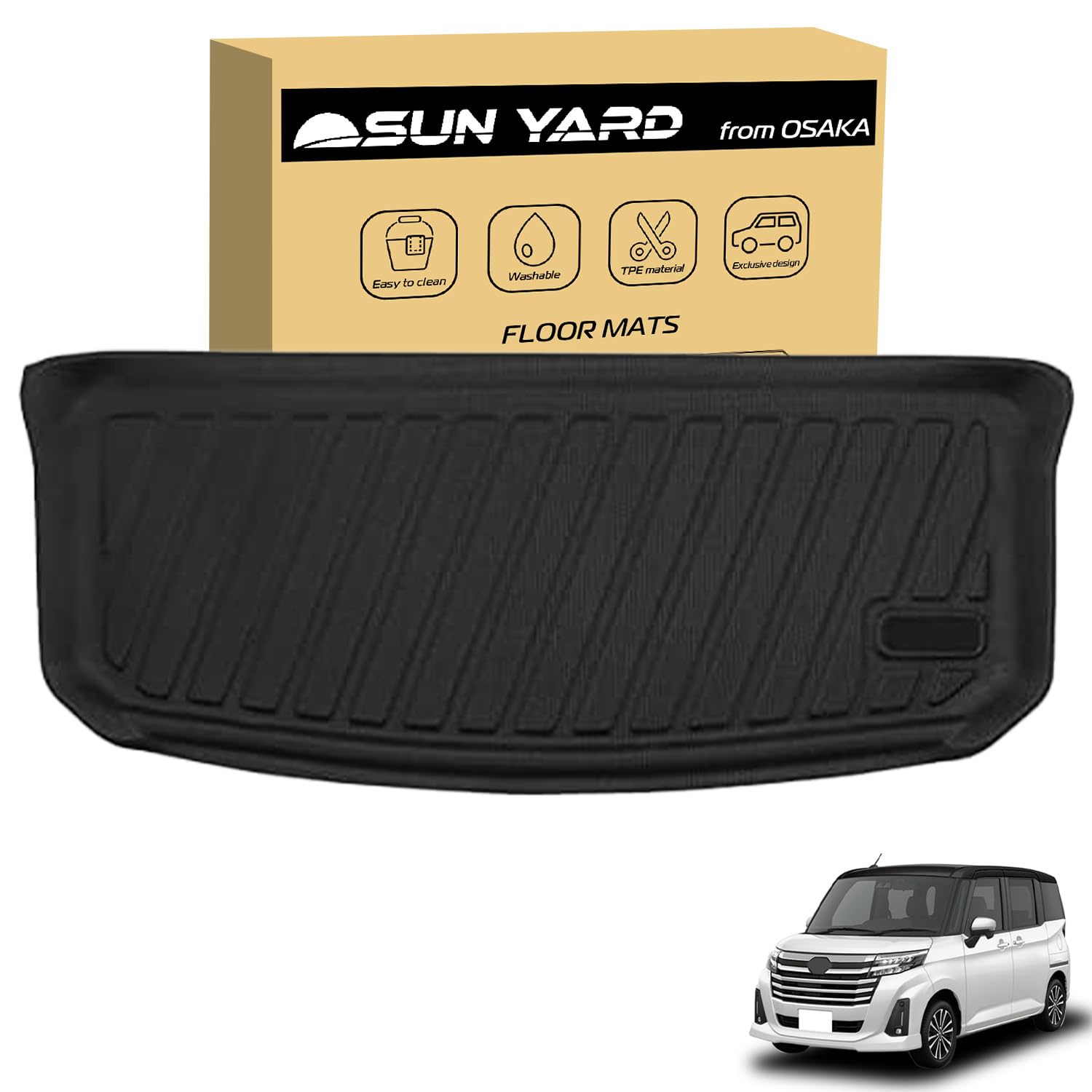 

Коврик в багажник SunYard для Toyota 3D Грузовой TPE Защитная Деталь Вместительный, Совместимый с баком, Коврик, Водонепроницаемый, Нескользящий, Устойчивый к пятнам, Материал, чёрный