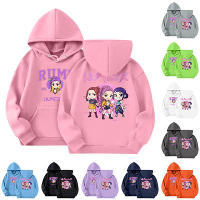 Child Fashion Lightweight Long Sleeve Pullover With Pockets  Print Hoodie