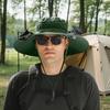 Outdoor Wide Brim Sun Hat with Solar/Charging Fan Sunshade Fishing Hat 3 Modes Outdoor Drawstring Fishing Hat for Beach Garden