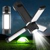 LED Folding Camping Light, Rechargeable Portable Flashlight, 360°Triple Leaf Folding Design, Hook Hanging Tent Light for Outdoor