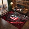 Athletic Bilbao Football Print Crystal Velvet Rug, Comfortable Water Absorbent Non Slip Indoor Floor Carpet