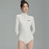 Costume da bagno intero a maniche lunghe da donna con imbottitura sul seno Protezione UV Asciugatura rapida Snorkeling Vacanza al mare