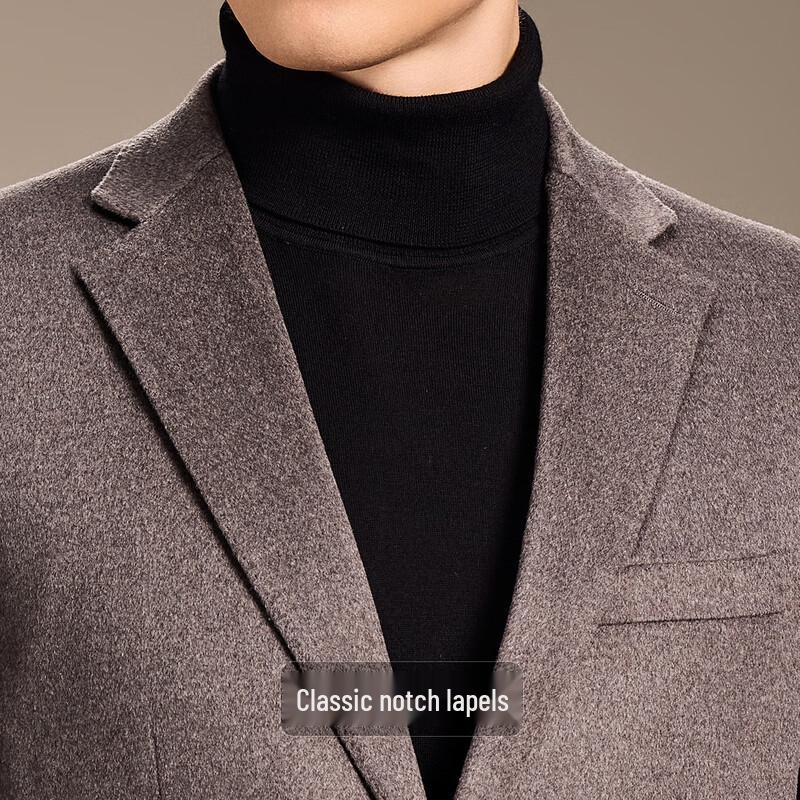 Antonio Men's Luxury Silk Cashmere Wool Blend Short Business Overcoat