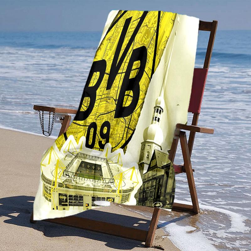 proof beach towel with Borussia Dortmund pattern - soft,absorbent,quick-drying,machine washable - perfect for swimming,camping,bathing