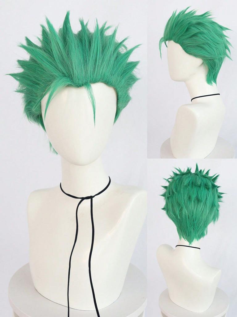 Synthetic Universal Anime Cosplay Wigs, Heat Resistant Wigs, Spiky Layered Short Straight Hair Wigs for Party Halloween Wig