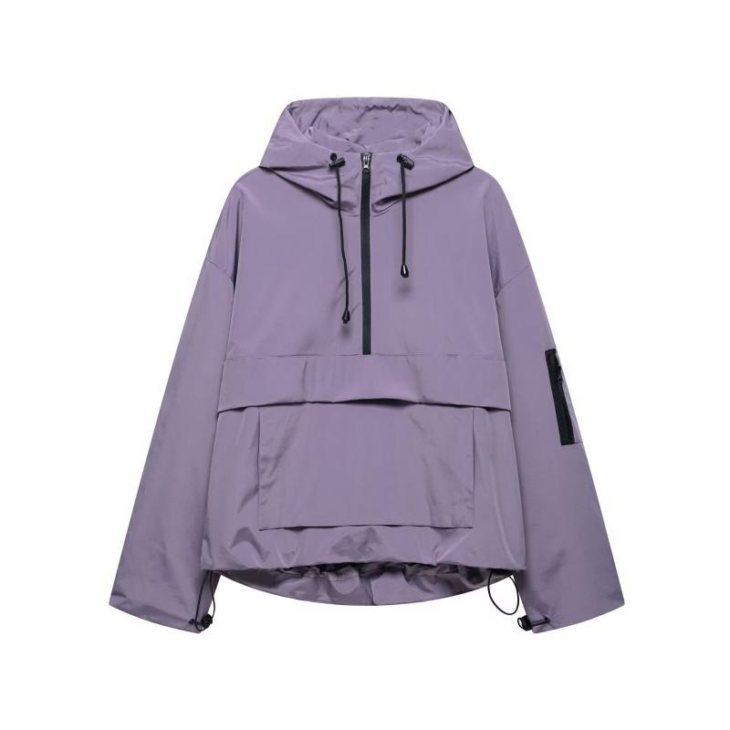 Womens Casual Sporty Hooded Jacket Lightweight Zip Front Top Daily Wear