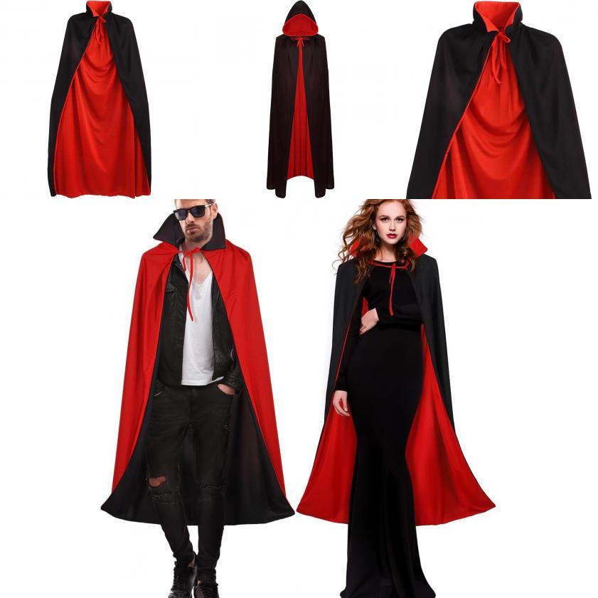 Vampire Costume Cloak With Hood For Halloween Cosplay Adults Dress Up Prop