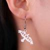 My Shape Eagle Drop Earrings Crescent Lunar Phase Free Bird Animal Dangle Earrings Stainless Steel Fashion Jewelry Wholesale
