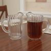 Transparent Striped Drink Pitcher Heat Resistant Cold Water Kettle Juice Jug  Dinning Table