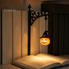 Mini-Schmiedeeisen-Figur Halloween Bibliothekslampe, Vintage Bücherregal-Licht mit Geist Kürbis Fledermaus Lampenanhängern, Leseecke Nachtlicht, Gruselig