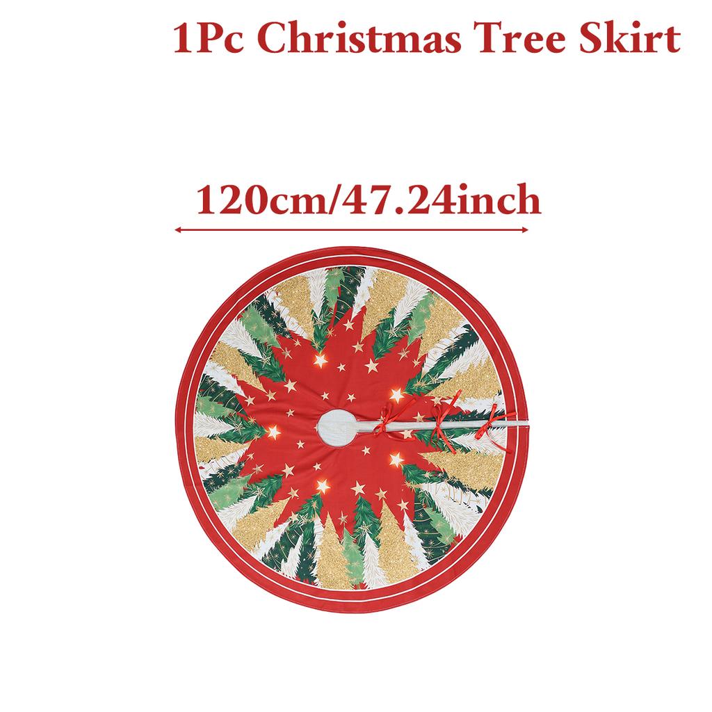 Christmas Tree Skirt Merry Christmas Decoration for Home 2026 Santa Claus Xmas Tree Foot Cover Decor Navidad Natal New Year 2026