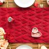 Soft Plush Faux Fur Jacquard Heart Table Runner 72.05x12.99 Inch Flannel Table Runner for Kitchen Home Decoration