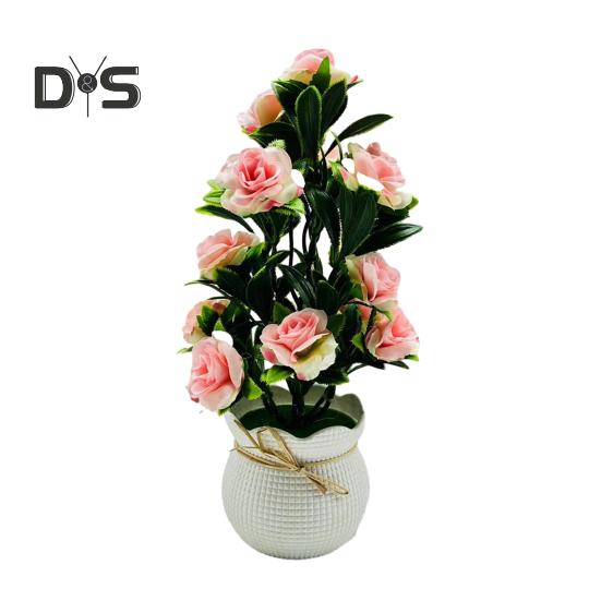 

Имитация растения Бонсай Цветок в горшке Искусственное зеленое растение Ландшафтный дизайн Сцена Макет Украшение Творческий офис Рабочий стол Пластиковые сочные украшения розовый