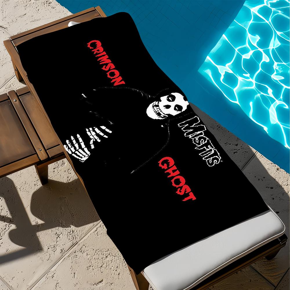 

1pc Rock Band M-mis-fits Towel Gift For Travel Gym Sauna Travel Spa Shower Camping Quick Dry Sports Beach Towels Soft Pool W30*H60(CM)