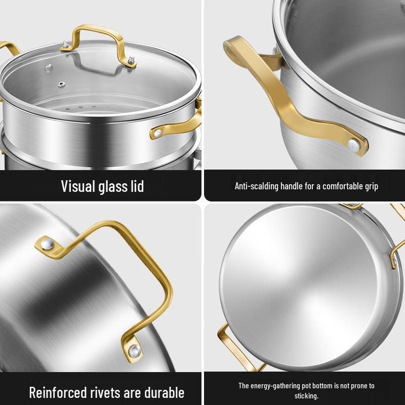 Pupan 316 Stainless Steel Thickened Steamer Pot