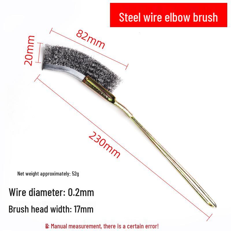 Stainless Steel Wire Brush with Bent Head and Iron Handle for Rust Removal