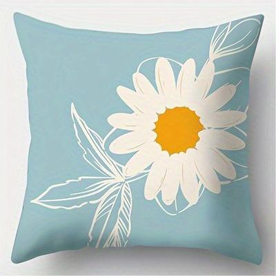 Home Decor Daisy & Butterfly Patterned Cushion Covers Pattern Cushion Cover Suitable for Sofa Bedroom Car Pillow Cover