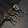 Vintage Cowboy Hat Bolo Tie Necklace With Wheat Star Charm PU Leather Cord Fashion Necktie For Men And Women