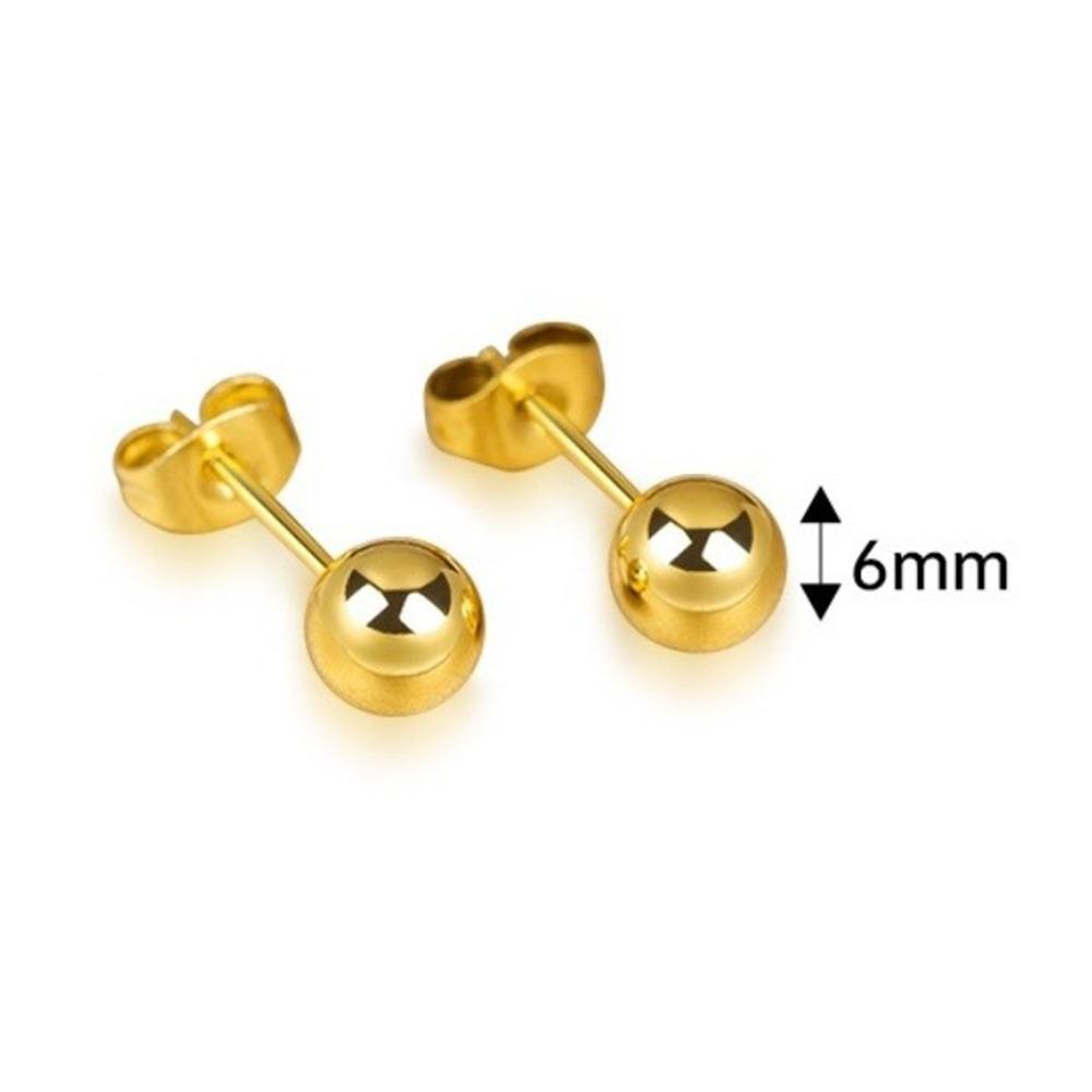 Mode Runda Örhängen Liten Storlek Guldörhängen Stålben Spik för Män Kvinnor