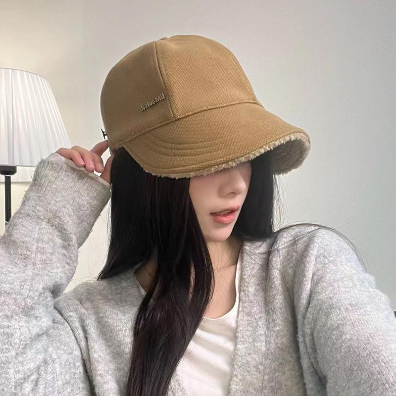 Kälteschutz und Warm Front und Rücken Entenmütze für Damen Herbst und Winter Gesichtsschutz Koreanischer Stil Gesicht zeigend Klein Vielseitig Fischerhut