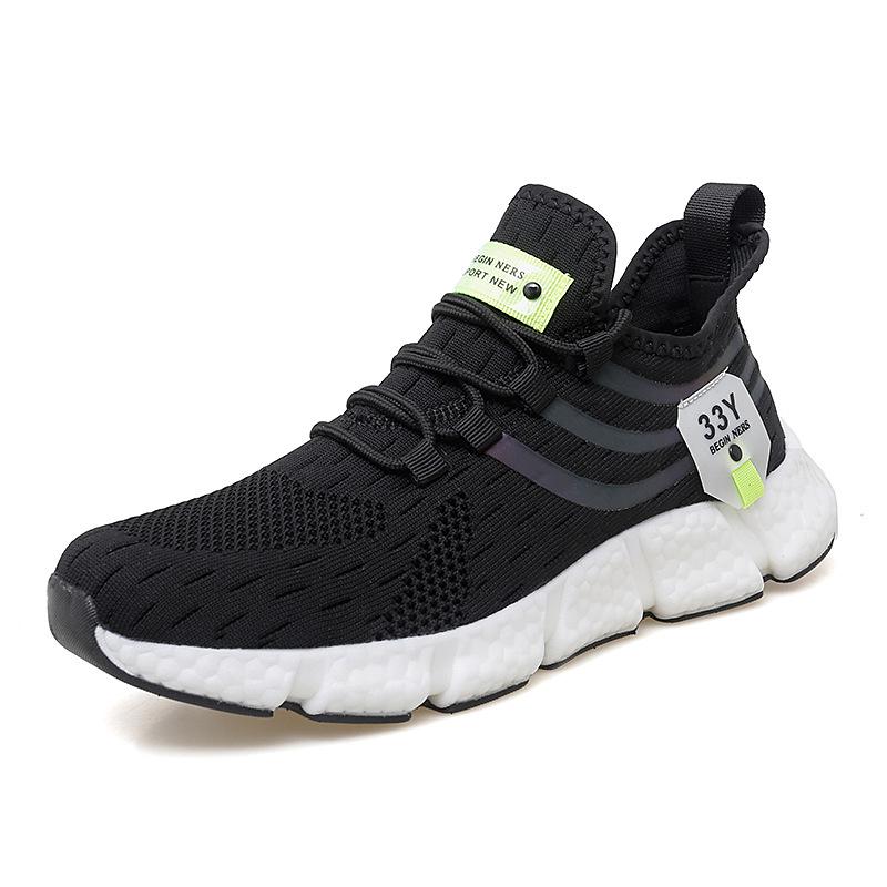Fashion Men Casual Sport Shoes Breathable Lightweight Sneakers Outdoor Mesh Black Running Shoes Athletic Jogging Tenis Walking Shoes