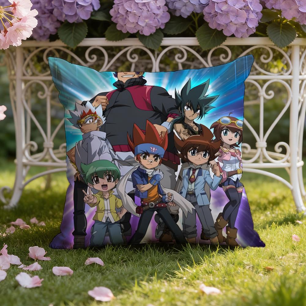 Anime B-Beyblade Cartoon Cushion Cover Home & Car Dual-Scene Pillow Cover: Reversible for Premium Comfort